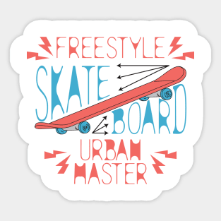 Skate board  design. Extreme sports. Free style. Sticker